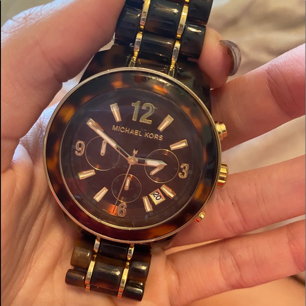 Michael Kors tortoise shell watch